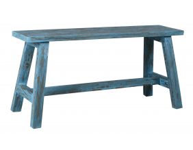 Banc en acajou teinté (Bleu antique)