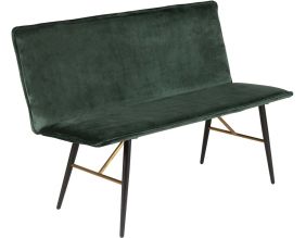 Banc art déco en velours vert Verona