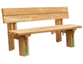Banc en bois avec dossier (En pin)