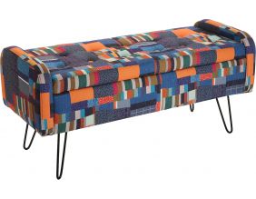 Banc Coffre Bout De Lit En Tissu Multicolore Etna