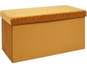 Banc coffre pliable en velours Rétro (Moutarde)