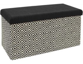 Banc coffre de rangement tressage Mirage (Noir)