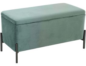 Banc avec coffre de rangement en velours Snog (Vert jade)