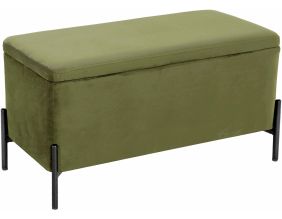 Banc avec coffre de rangement en velours Snog (Vert olive)