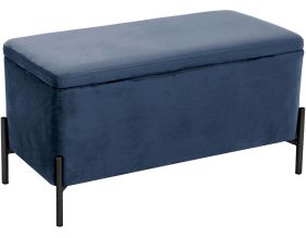 Banc avec coffre de rangement en velours Snog (Bleu foncé)
