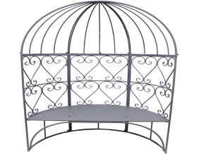 Banc demi-cercle en fer Belle Époque