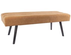 Banc design en velours et bois Explicit (Ocre)