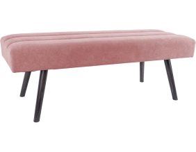 Banc design en velours et bois Explicit (Rose poudré)