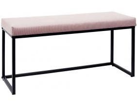 Banc en métal assise en velours Giulia (Rose poudré)