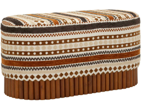 Banc ovale en tissu Etnic 82 x 40 x 40 cm