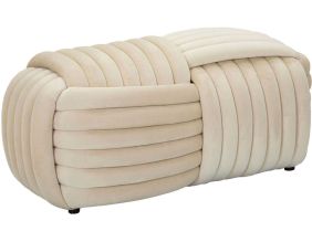 Banc en tissu Softy 90 x 45 x 45 cm (Crème)