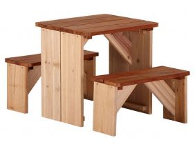 Bancs et table pour enfant ZidZed en cèdre (Taille 1)