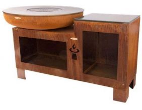 Barbecue brasero  en acier Vulcano (Surface de cuisson 102 cm)