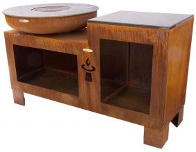 Barbecue brasero  en acier Vulcano (Surface de cuisson 82 cm)
