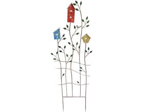 Barrière déco de jardin maisons colorées