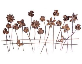 Barrière de jardin décorative en fer Fleurs 94 x 2 x 51 cm