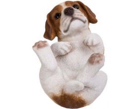 Bébé Jack russel sur le dos en résine 19 cm