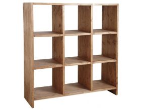 Bibliothèque 9 cases en épicéa ciré miel