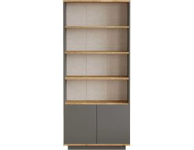 Bibliothèque étagères et 2 portes Franck (Anthracite)