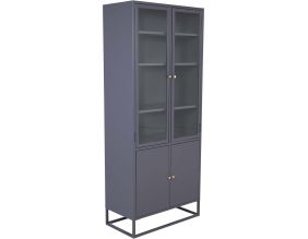Bibliothèque 4 portes en acier Bakal (Gris)