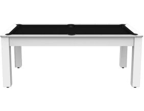 Billard convertible table 8 personnes Arizona - plateau & accessoires non fournis (Blanc boisé ; Noir (plateau))
