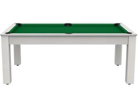 Billard convertible table 8 personnes Arizona - plateau & accessoires non fournis (Blanc boisé ; Vert (plateau))