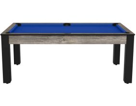 Billard convertible table 8 personnes Arizona - plateau & accessoires non fournis (Industriel ; Bleu (plateau) ; Noir grainé (pieds))