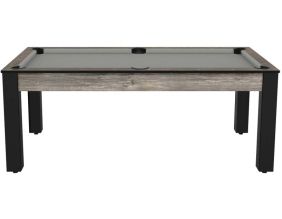 Billard convertible table 8 personnes Arizona (Industriel ; Gris (plateau) ; Noir grainé (pieds))