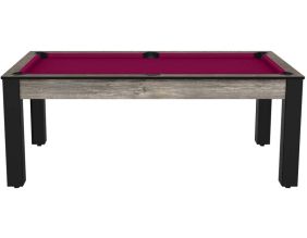 Billard convertible table 8 personnes Arizona - plateau & accessoires non fournis (Industriel ; Prune (plateau) ; Noir grainé (pieds))