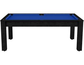 Billard convertible table 8 personnes Arizona - plateau & accessoires non fournis (Noir boisé ; Bleu (plateau))
