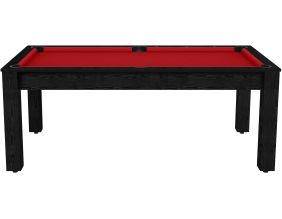 Billard convertible table 8 personnes Arizona - plateau & accessoires non fournis (Noir boisé ; Rouge (plateau))