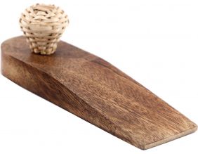 Bloc porte en bois de manguier Tressage 15 x 3.5 cm (Modèle 1)