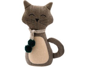 Bloc porte en tissu Chat (Marron)