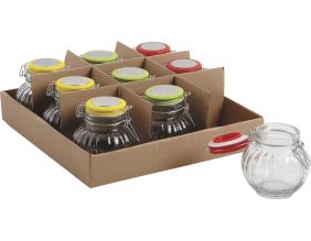 Bocal rond en verre diamètre 9,5 cm (Lot de 9)
