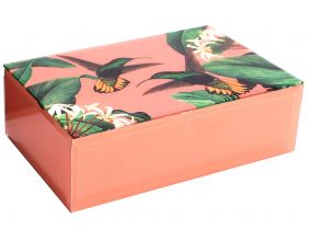 Boite à bijoux Oiseaux 20 x 13 x 6.5 cm (Rose)