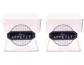 Boîte de conservation transparente à messages couvercle blanc (Lot de 2)
