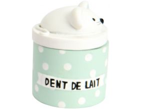 Boite à dents de lait à pois souris (Vert d'eau)