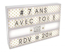 Boite lumineuse à message personnalisable (Blanc)