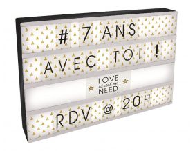 Boite lumineuse à message personnalisable (Noir)
