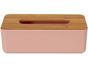 Boite à mouchoirs en bambou et plastique Nude (Rose)