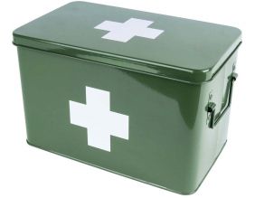 Boite à pharmacie en métal vert Medicine (31.5 x 19 x 21 cm)