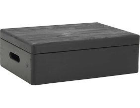 Boite de rangement avec couvercle en pinJet black (40x30x13,5 cm)