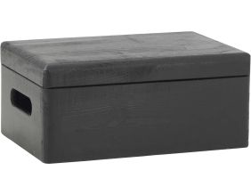 Boite de rangement avec couvercle en pinJet black (30x20x13,5 cm)