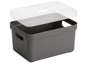 Boite de rangement avec couvercle transparent  Sigma Home Box 13 L (Taupe)