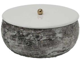 Boîte de rangement en métal Mosaic Marble (Blanc)