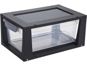 Boite tiroir transparent 6 litres Omega (Noir)