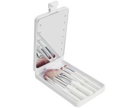 Boitier maquillage avec miroir led et pinceaux