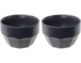 Bol en céramique Facette (Lot de 2) (Anthracite)