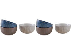 Bol classique en grès Chevrons 520ml (Lot de 6)