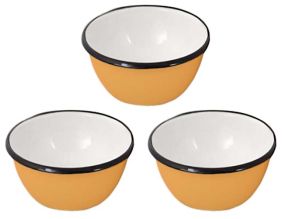 Bol en émail coloré Classic 16 cm (Lot de 3) (Jaune)